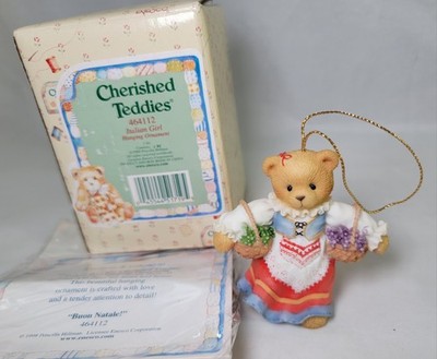 Cherished Teddies 464112 Italian Girl Hanging Ornament 1998 Christmas Holiday