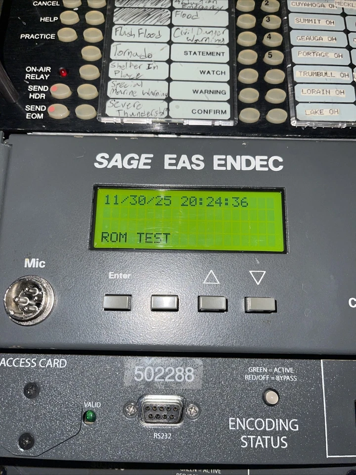 SAGE ALERTING SYSTEMS EAS ENDEC 1822 Emergency Alert System Encoder/Decoder - Image 3 of 4