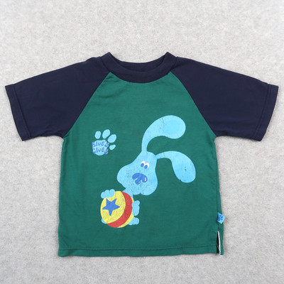 Vintage 1999 Blue s Clues T Shirt Sz 2T Toddler Graphic Print Green