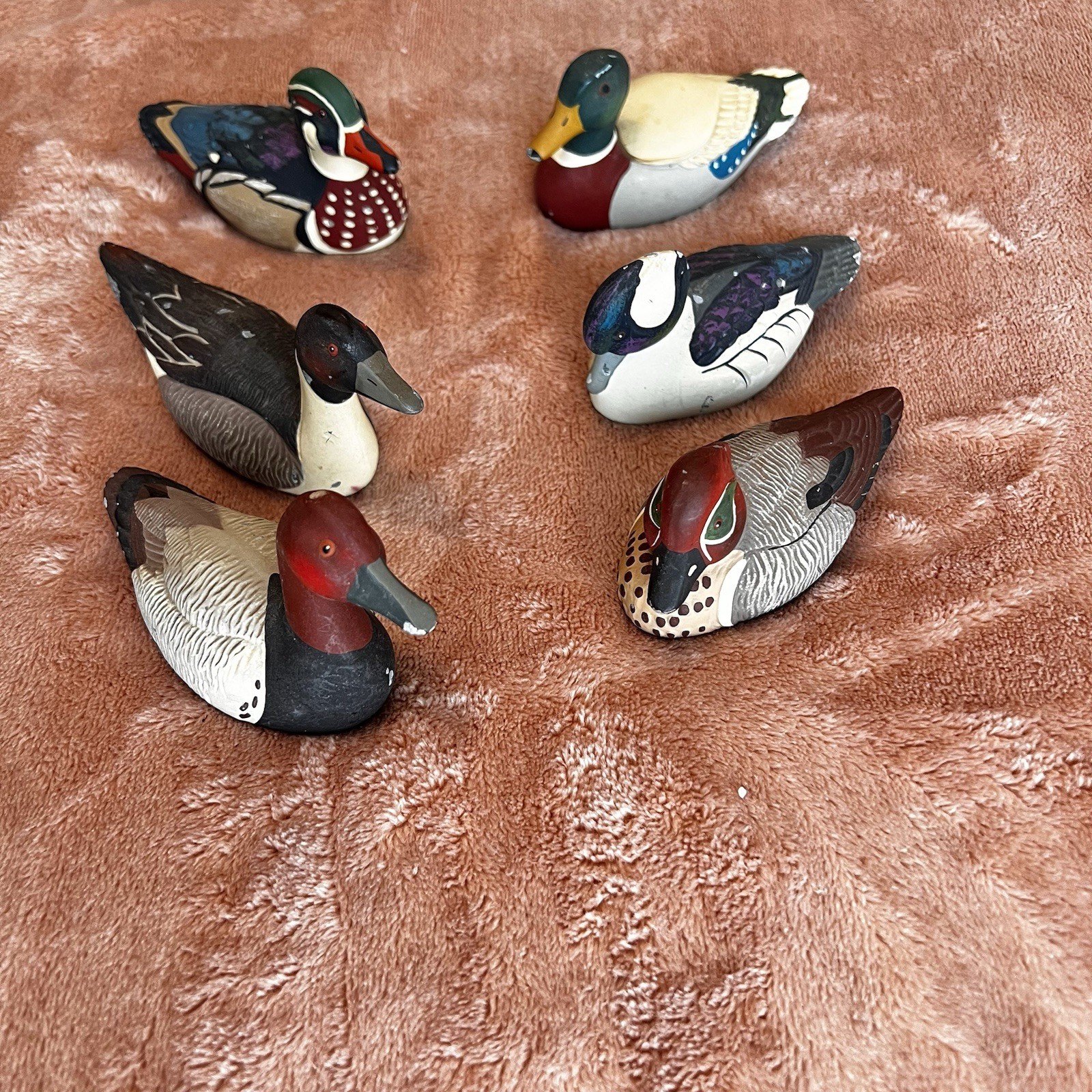 Avon Collector Duck Series 1984–Set of 6Vintage Figurines•Mallard Wood Duck+More