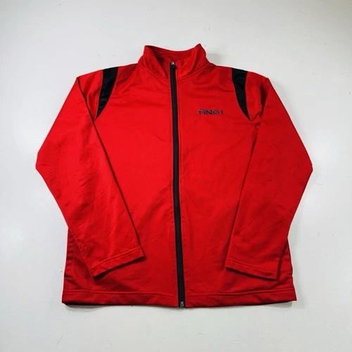 And1 Men's Medium Red Zip Jacket with Black Trim Embroidered Sports Athletic Fit - product listing photo
