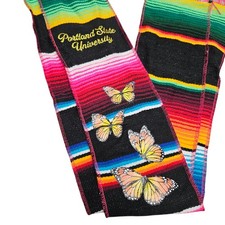 Portland State University Class 2023 Grad Stole Sash Butterflies Mexican Blanket
