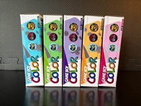 1999 Game Boy Color (ALL 5 ORIGINAL COLORS) - Empty custom design display boxes