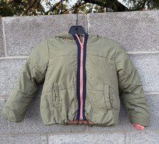 Gymboree Girl / Unisex Kids Puffer Jacket Size Small 5-6, Olive Green Full Zip