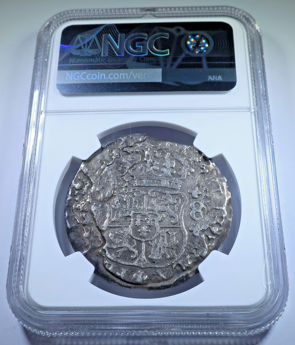 NGC Dodington Shipwreck 1751 Spanish Mexico 8 Reales 1700s Pillar