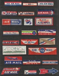 USA 22 different airmail labels