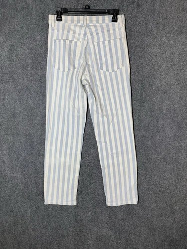 J BRAND Jules Striped High Rise Straight leg Jeans Size 28 Blue White Striped - Picture 12 of 23