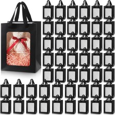 48 Pieces Paper Gift Bag with Transparent Clear Window 7.9 x 5.9 x 3.9 Inch K...