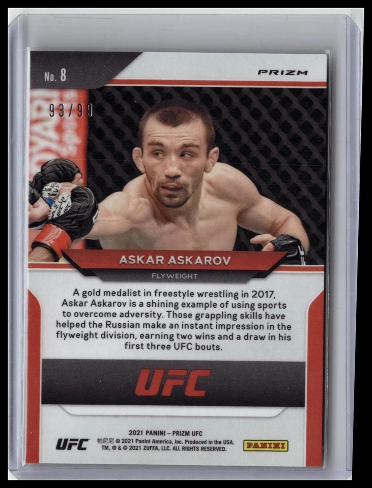 2021 Panini Prizm UFC #8 Askar Askarov Orange Prizms - Image 2 of 2