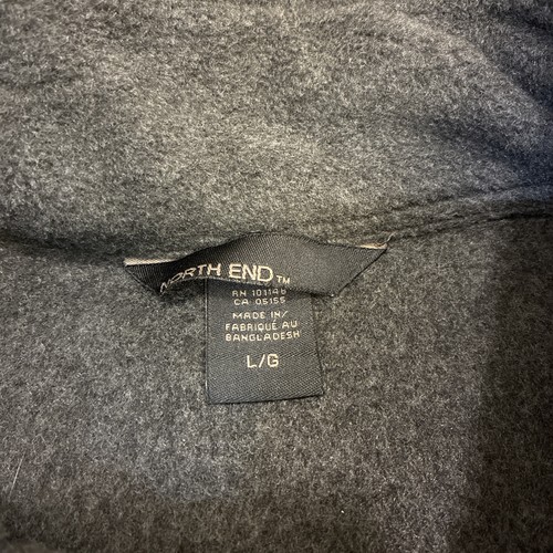 North End Men’s Fleece Vest Gray Full Zip Size L Sleeveless Jacket - Picture 7 of 14