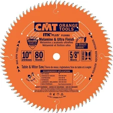 CMT P10080 5/8" Bore ITK Melamine & Ultra Finish 10" x 80 Teeth, Orange 