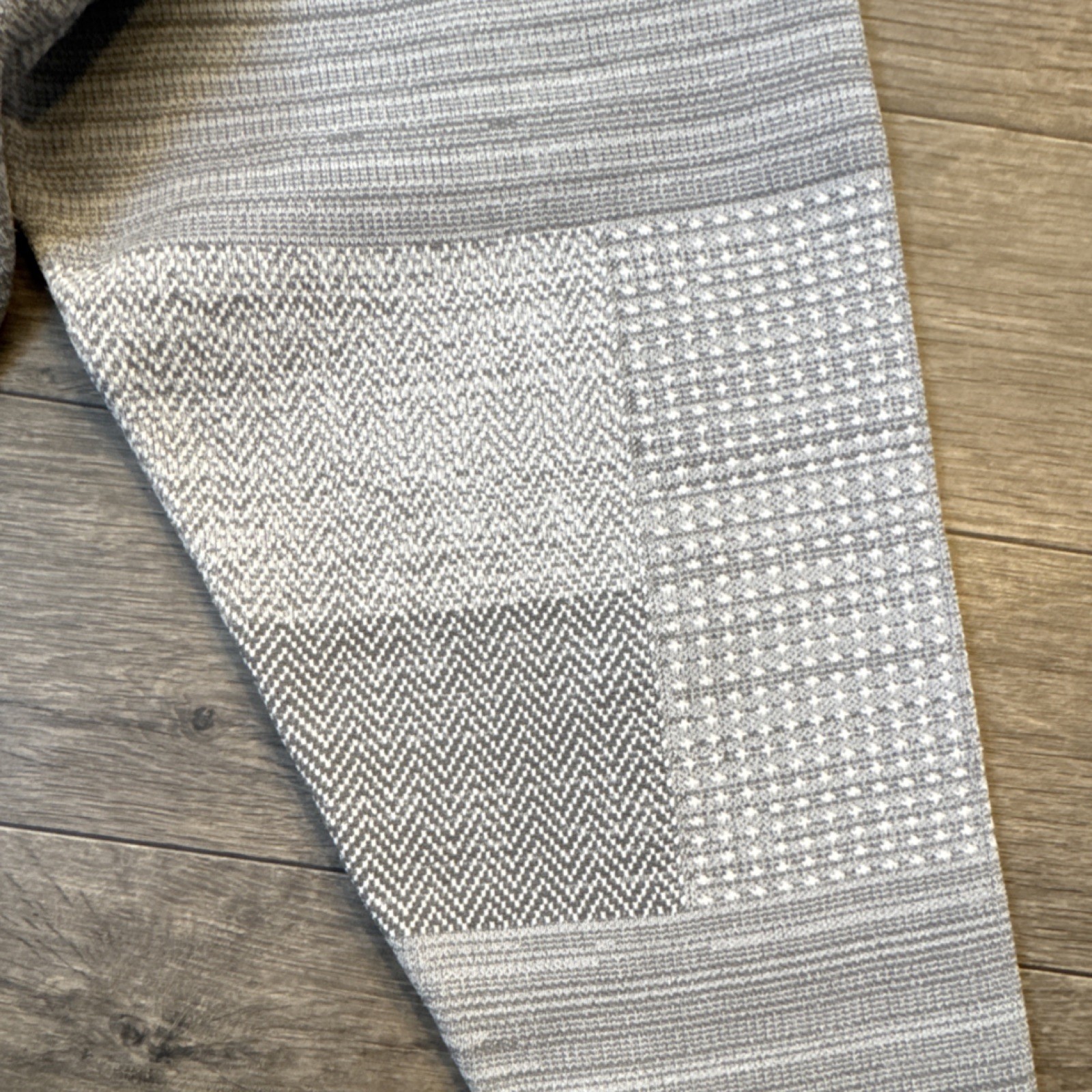 FDMTL Patchwork Knit Sweatpants Gray Polyester Re… - image 3