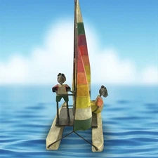 Arte Felguerez Manuel Luis Hobie Cat Metal Sailboat Mexican Folk Art Sculpture 