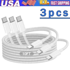 3Pcs For Samsung IPhone 17 16 Pro Max C to C Cable Fast Charging PD Type C Cord