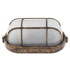 RTNLIT Nautical Bulkhead Light Fixture, Antique Copper Outdoor Wall