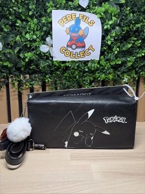Neuf Sac baguette pokemon pikachu noir en PU. bandoulière compatible switch - Photo 1/4