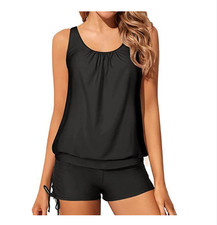 Tankini Sets Swimsuits for Women Two Piece Flowy Swimwear with Shorts XL