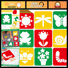 36pcs Fall Stencils for Kids - 8" Chalk Art Templates for Sidewalk Fun