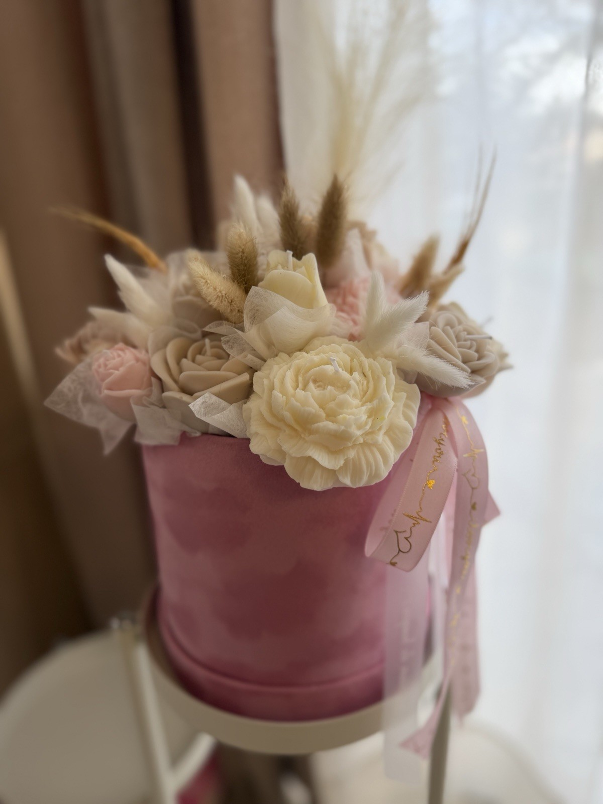 Bouquet de bougies florales artisanales haut de gamme aux huiles de Grasse