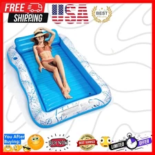 Vinyl Inflatable Pool Lounge - Extra Large Floaty for Adults, 300LB Cap