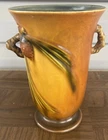 ROSEVILLE POTTERY BROWN PINECONE VASE WITH ORIGINAL STICKER. 838 -6