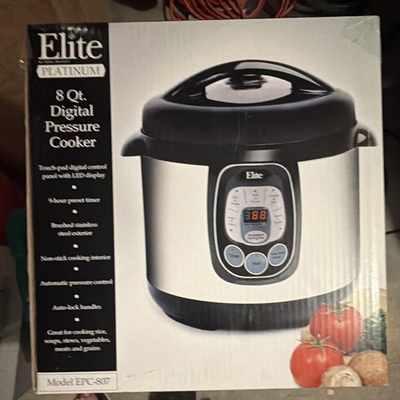 #ad Elite Bistro By Maxi Matic 8 Quart Electric Pressure Cooker EPC 807 New Open Box $69.99