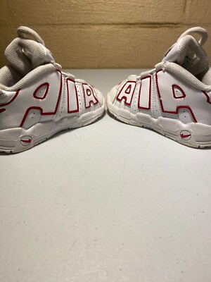 Nike Air More Uptempo White Varsity Red 2018 - SZ 7Y | eBay