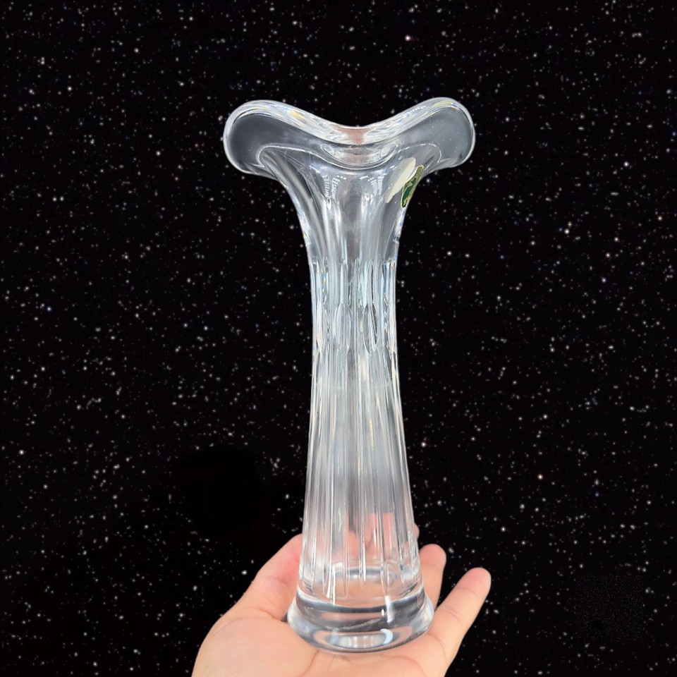 Waterford Clear Glass Lead Crystal Ballet Ruffle Fluted Vase Marked