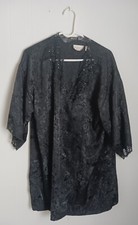 VTG Victoria  s Secret Black Beaded House Robe One Size Fits All Pre Owned