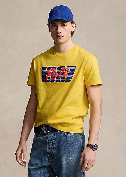 Polo Ralph Lauren Men's SZ XL Yellow 1967 Logo Graphic