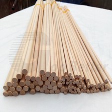 2-12mm Solid Birch Wood Sticks Round Rod Bar Strips Building Modelling Craft DIY