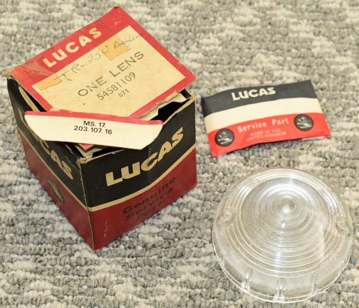 NOS Vintage Lucas 54581109 Lens for Triumph Rolls Royce Land Rover Others CLEAR