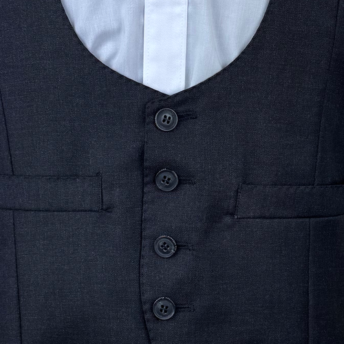 Ben Sherman Grey Waistcoat Scooped Slim Fit 100% Wool Single Breasted Wedding - Picture 5 of 6