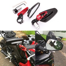 Motorcycle 7/8" Handle Bar End Side Mirrors For Suzuki GSXR 1100 1000 750 600 UK