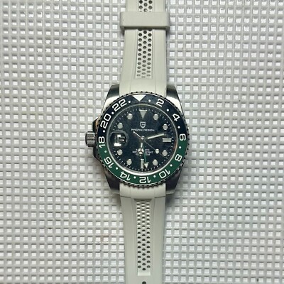20mm WHITE Vulcanized Caoutchouc Rubber Strap PAGANI DESIGN GMT