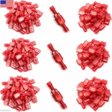 100PCS Spade Wire Electrical Crimp Terminals Nylon Fully Insulated Connectors