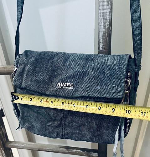 Borsa a tracolla AIMEE KESTENBERG blu chiaro con patta in denim ottima! - Foto 5 di 24