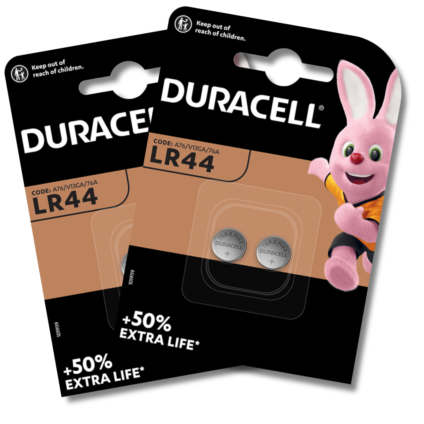 4x DURACELL LR44 Batteries 1.5V Alkaline Coin Cell A76 AG13 *EXPIRY 10/2029*