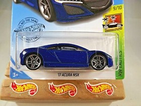 2019 Hot Wheels #199 Exotics 9/10 '17 ACURA NSX Blue w/Chrome Pr5 Spoke Wheels
