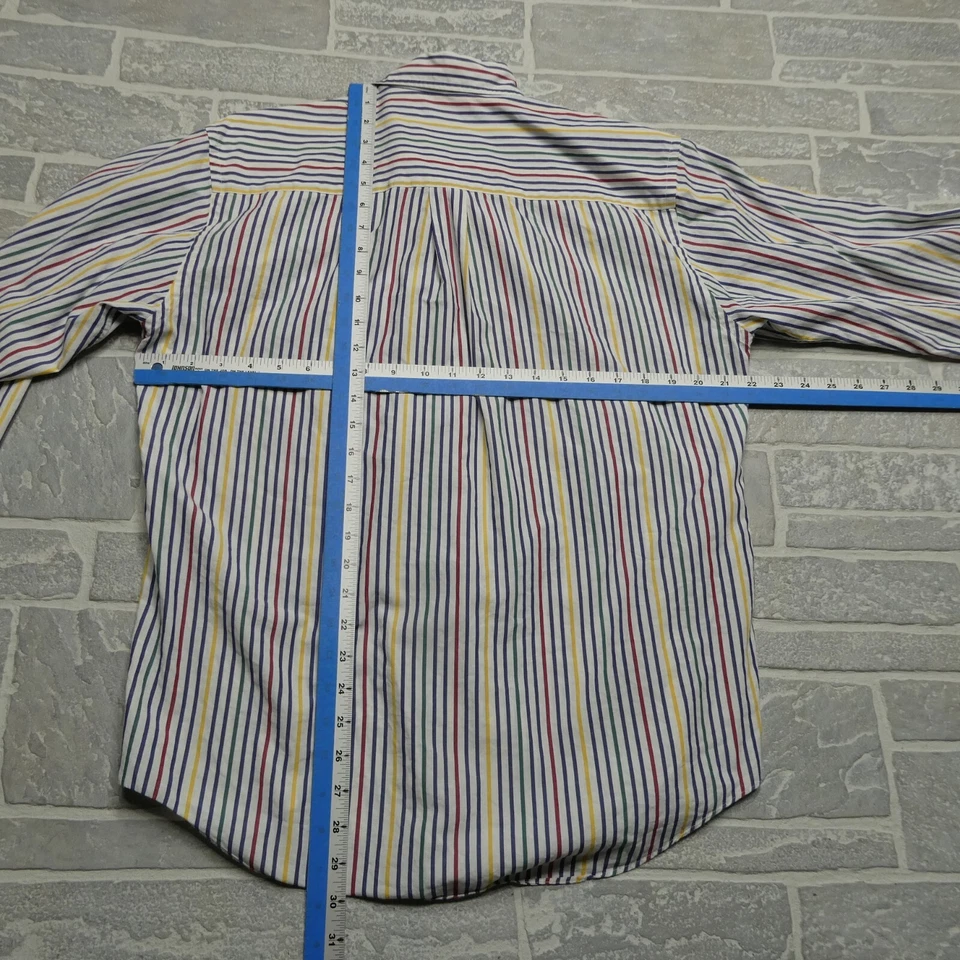 Camisa de vestir vintage LL Bean para hombre mediana multicolor a rayas algodón abotonada Foto 4 de 4