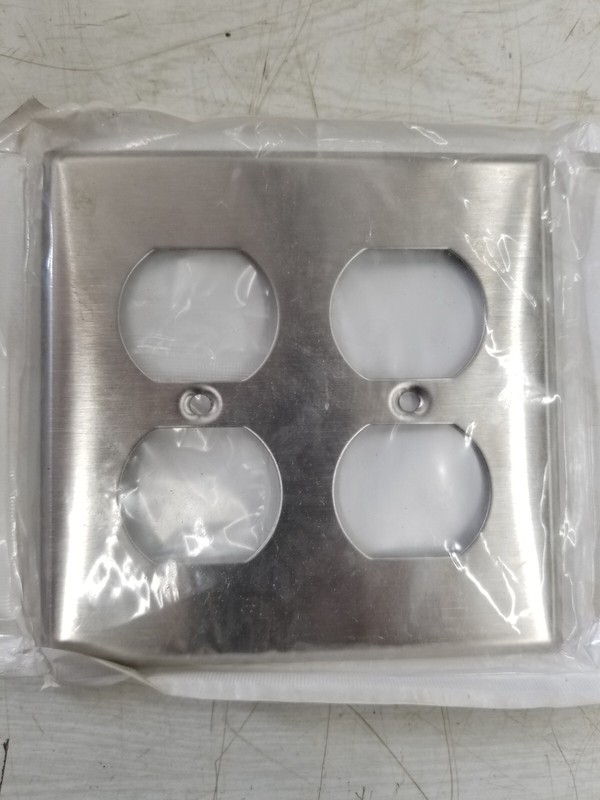 Leviton Stainless Steel 2 Gang Duplex Receptacle Cover