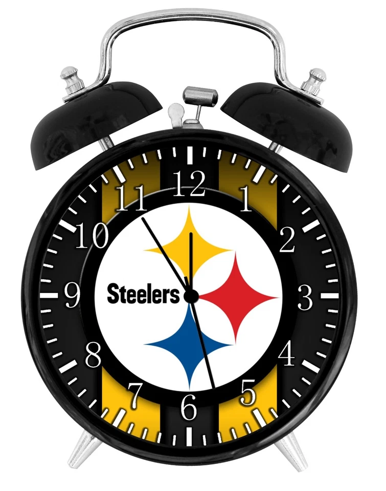 DEKAD Pittsburgh Steelers Alarm Desk Clock Home or Office Decor F31 Nice Gift