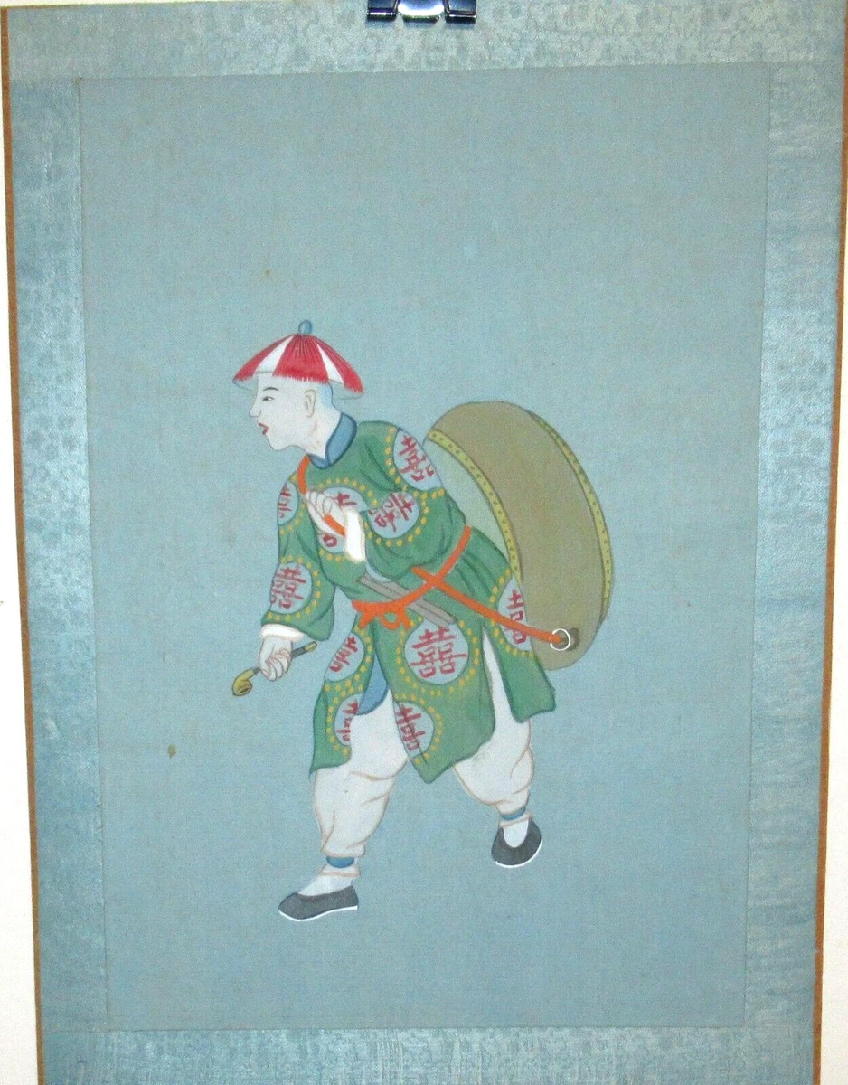 蓝色古董原创中国风绘画和卷轴| eBay