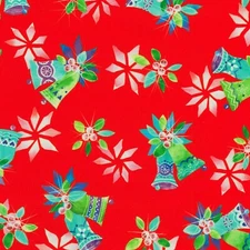 Wishwell By Robert Kaufman – Afterglow – Bells - Apple, Fabric BTY