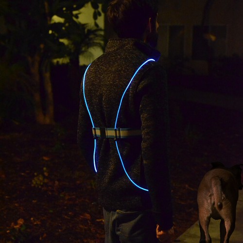 LED Safety Vest Reflective Waistband Running Cycling Scooter Sports Costume Rave - Picture 7 of 15