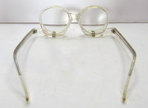 Vintage Clear Plastic Eye Glasses Flip Down Lenses Perscription Steam Punk - Picture 3 of 6
