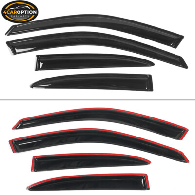4-Piece Window Visor Set For 2001-2005 Honda Civic 4DR Sedan - Smoke Tinted