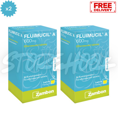 2x Fluimucil A 600mg Effervescent Tablet 10s Clear Phlegm Relief Cough