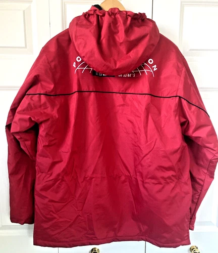 Compagnie Du Ponant 88 Parka Ski Jacket Coat Full Zip Men's M Red Hood image 3