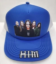 Black Death Gothic Industrial Thrash Colors WhiteHim Blue Trucker Adjustable 